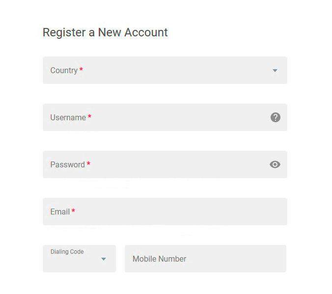 how to register account at online casino